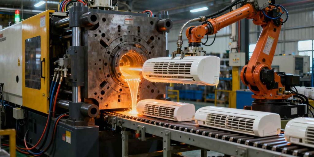 Injection molding of air conditioner housing